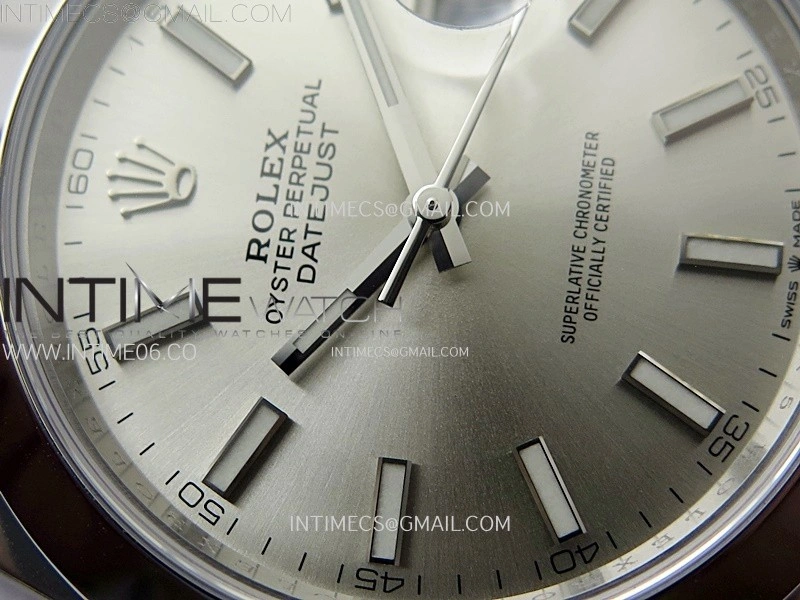 DateJust 41mm 126300 904 SS AR+F V2 1:1 Best Edition Silver Dial Sticks Markers on Oyster Bracelet DD3235