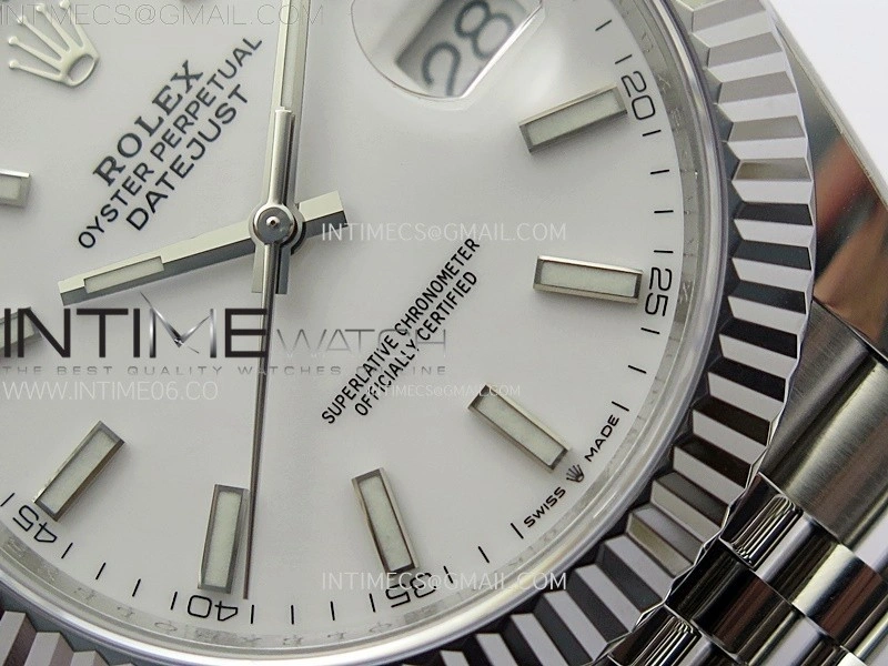 DateJust 41mm 126334 904 SS AR+F V2 1:1 Best Edition White Dial Sticks Markers on Jubilee Bracelet DD3235