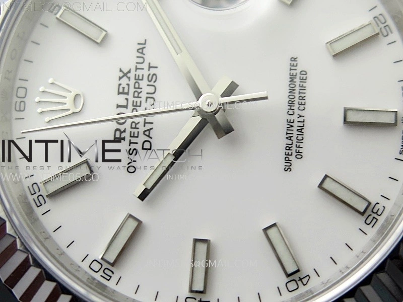 DateJust 41mm 126334 904 SS AR+F V2 1:1 Best Edition White Dial Sticks Markers on Jubilee Bracelet DD3235