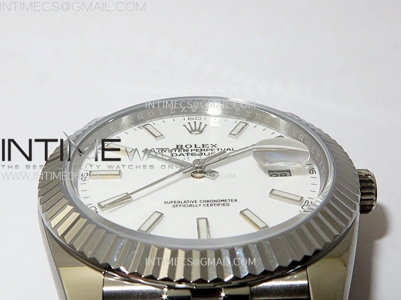 DateJust 41mm 126334 904 SS AR+F V2 1:1 Best Edition White Dial Sticks Markers on Jubilee Bracelet DD3235
