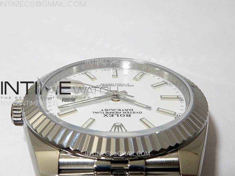 DateJust 41mm 126334 904 SS AR+F V2 1:1 Best Edition White Dial Sticks Markers on Jubilee Bracelet DD3235