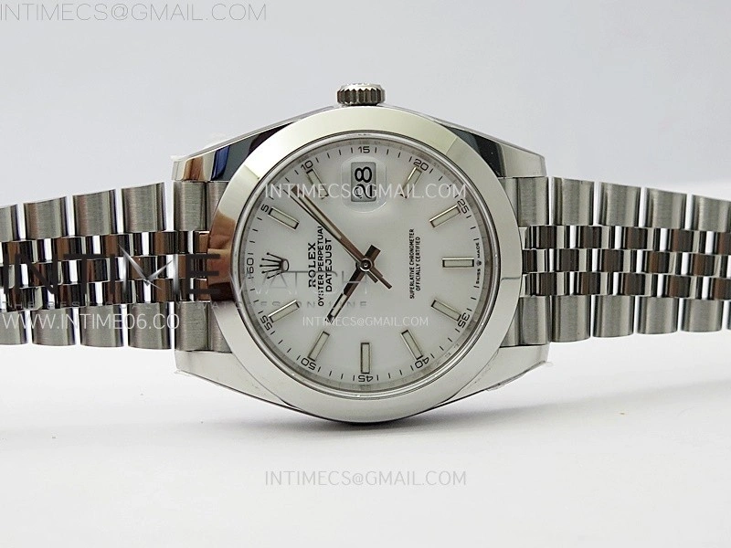 DateJust 41mm 126300 904 SS AR+F V2 1:1 Best Edition White Dial Sticks Markers on Jubilee Bracelet DD3235