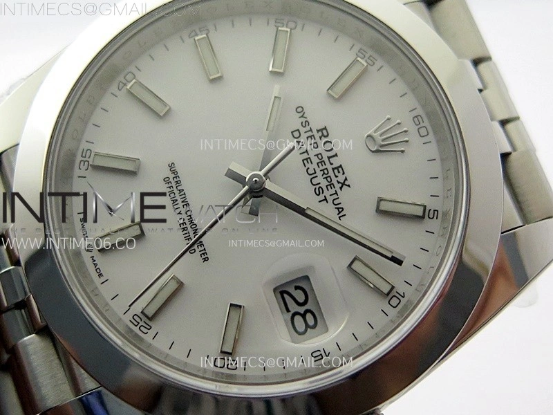 DateJust 41mm 126300 904 SS AR+F V2 1:1 Best Edition White Dial Sticks Markers on Jubilee Bracelet DD3235
