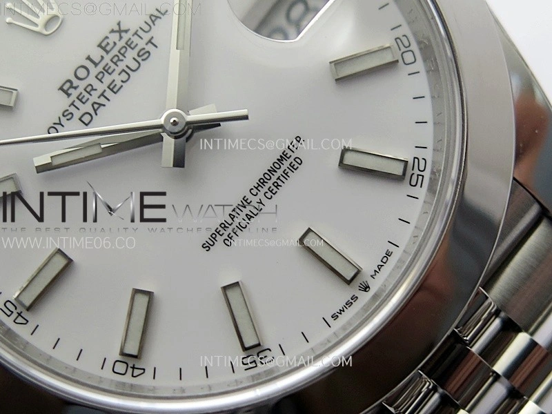DateJust 41mm 126300 904 SS AR+F V2 1:1 Best Edition White Dial Sticks Markers on Jubilee Bracelet DD3235
