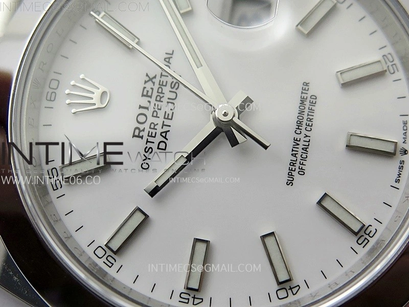 DateJust 41mm 126300 904 SS AR+F V2 1:1 Best Edition White Dial Sticks Markers on Jubilee Bracelet DD3235