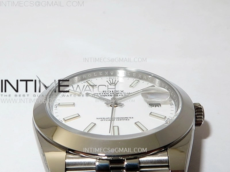 DateJust 41mm 126300 904 SS AR+F V2 1:1 Best Edition White Dial Sticks Markers on Jubilee Bracelet DD3235