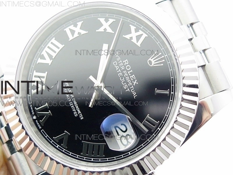 DateJust 41 126334 SS BP 1:1 Best Edition New Version Black Roman Markers Dial on Jubilee Bracelet