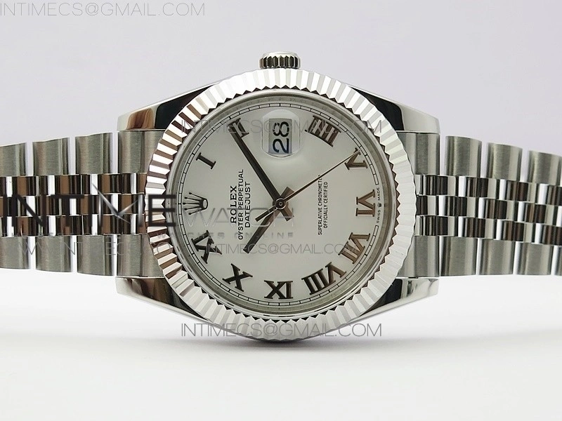 DateJust 41 126334 SS BP 1:1 Best Edition New Version White Roman Markers Dial on Jubilee Bracelet