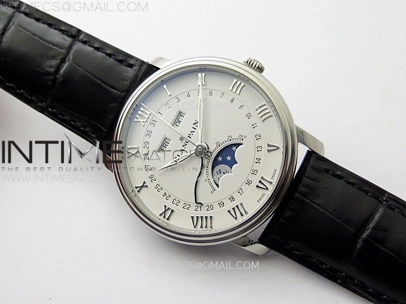 Villeret 6654 SS Complicated Function APSF 1:1 Best Edition White Dial on Leather Strap A6654