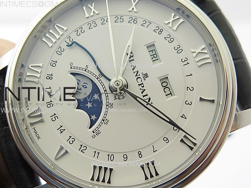 Villeret 6654 SS Complicated Function APSF 1:1 Best Edition White Dial on Leather Strap A6654