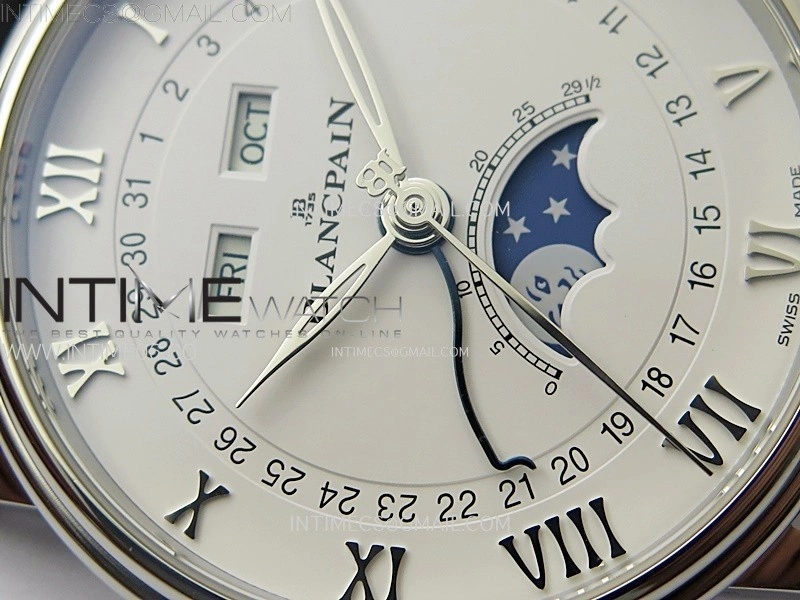 Villeret 6654 SS Complicated Function APSF 1:1 Best Edition White Dial on Leather Strap A6654