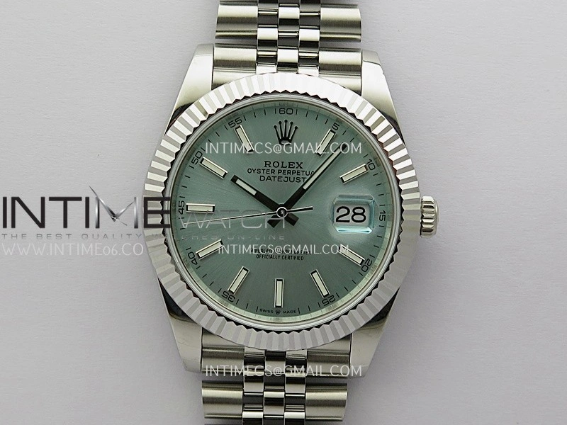 DateJust 41mm 126334 904 SS QF V2 1:1 Best Edition Ice Blue Dial Stick Marker On Jubilee Bracelet SH3235