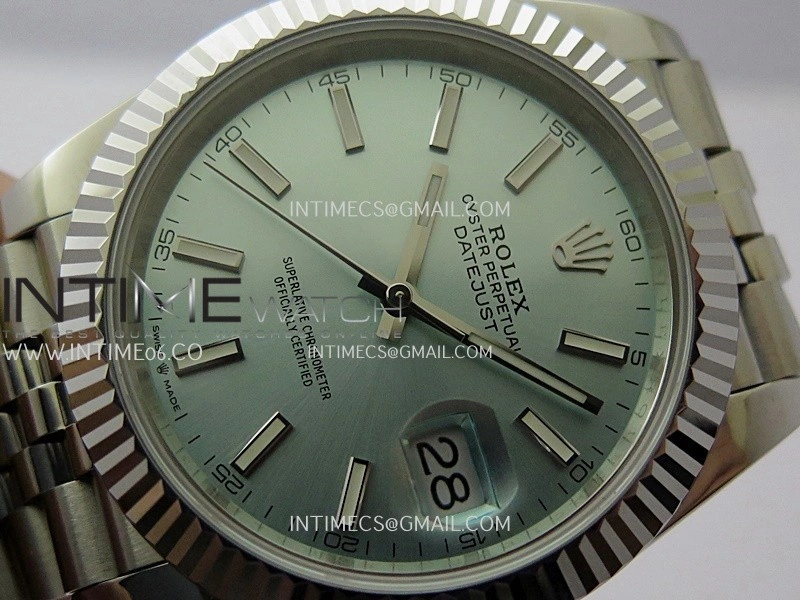 DateJust 41mm 126334 904 SS QF V2 1:1 Best Edition Ice Blue Dial Stick Marker On Jubilee Bracelet SH3235