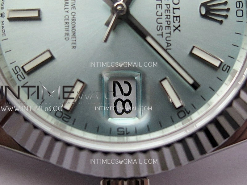 DateJust 41mm 126334 904 SS QF V2 1:1 Best Edition Ice Blue Dial Stick Marker On Jubilee Bracelet SH3235