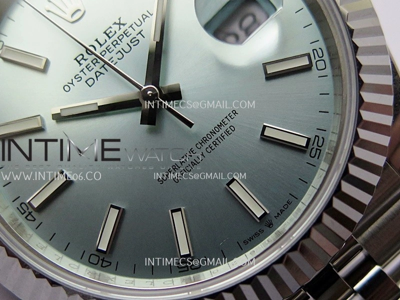 DateJust 41mm 126334 904 SS QF V2 1:1 Best Edition Ice Blue Dial Stick Marker On Jubilee Bracelet SH3235