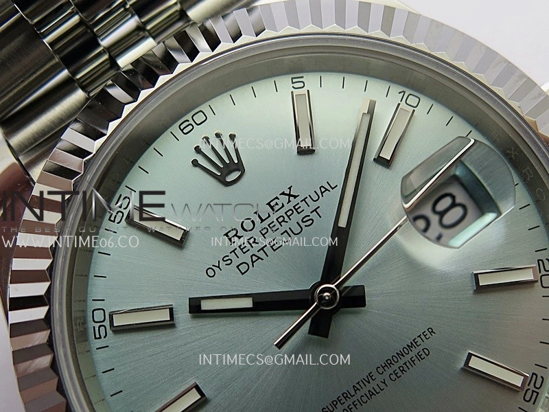 DateJust 41mm 126334 904 SS QF V2 1:1 Best Edition Ice Blue Dial Stick Marker On Jubilee Bracelet SH3235