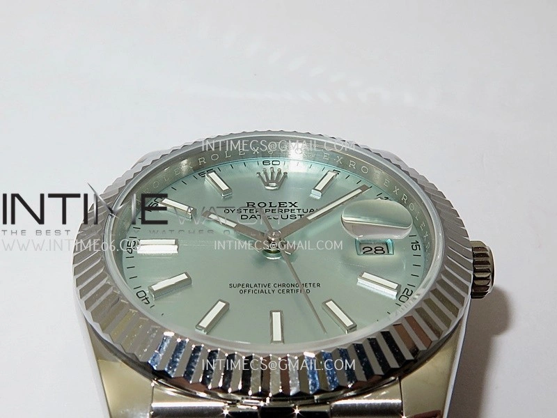 DateJust 41mm 126334 904 SS QF V2 1:1 Best Edition Ice Blue Dial Stick Marker On Jubilee Bracelet SH3235