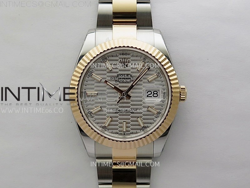 DateJust 41mm 126331 904 SS RG AR+F 1:1 Fluted Silver Dial Stick Markers On SS RG Oyster Bracelet DD3235 V2