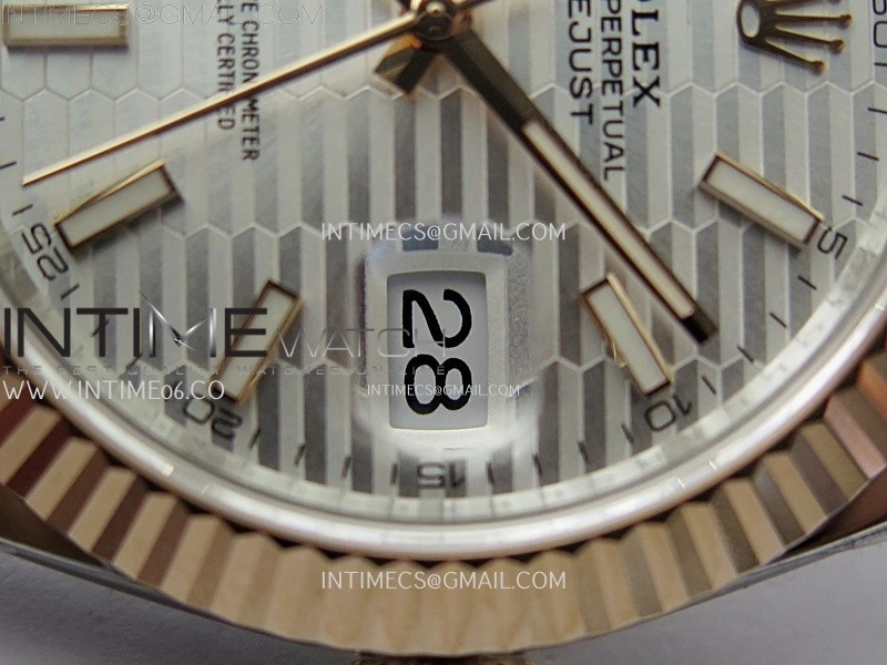 DateJust 41mm 126331 904 SS RG AR+F 1:1 Fluted Silver Dial Stick Markers On SS RG Oyster Bracelet DD3235 V2