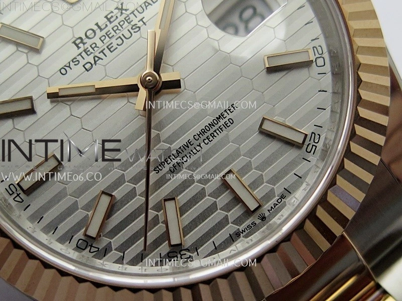 DateJust 41mm 126331 904 SS RG AR+F 1:1 Fluted Silver Dial Stick Markers On SS RG Oyster Bracelet DD3235 V2