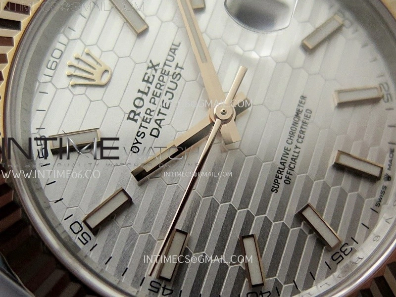 DateJust 41mm 126331 904 SS RG AR+F 1:1 Fluted Silver Dial Stick Markers On SS RG Oyster Bracelet DD3235 V2