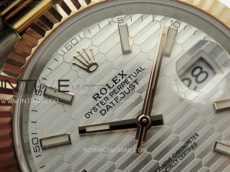 DateJust 41mm 126331 904 SS RG AR+F 1:1 Fluted Silver Dial Stick Markers On SS RG Oyster Bracelet DD3235 V2