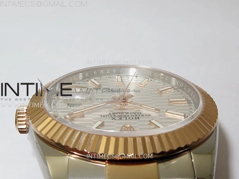 DateJust 41mm 126331 904 SS RG AR+F 1:1 Fluted Silver Dial Stick Markers On SS RG Oyster Bracelet DD3235 V2