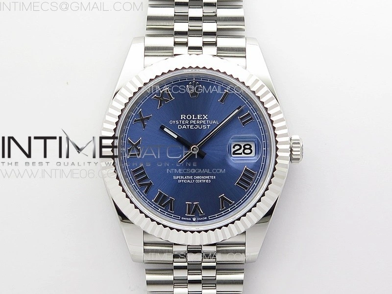 DateJust 41 126334 ZF 1:1 Best Edition 904L Steel Blue Dial Roman Marker on Jubilee Bracelet A2824