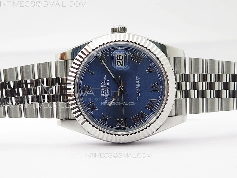 DateJust 41 126334 ZF 1:1 Best Edition 904L Steel Blue Dial Roman Marker on Jubilee Bracelet A2824