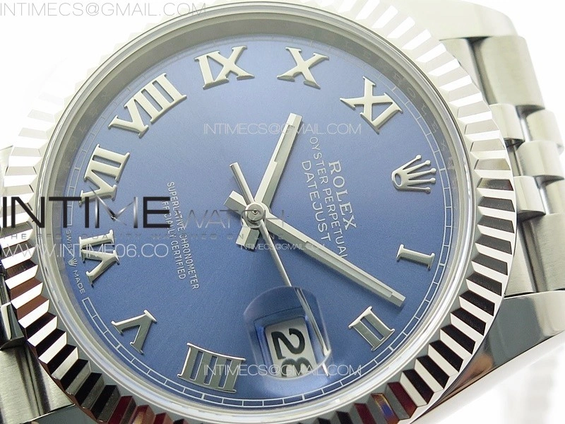 DateJust 41 126334 ZF 1:1 Best Edition 904L Steel Blue Dial Roman Marker on Jubilee Bracelet A2824