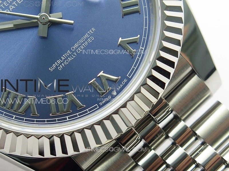 DateJust 41 126334 ZF 1:1 Best Edition 904L Steel Blue Dial Roman Marker on Jubilee Bracelet A2824