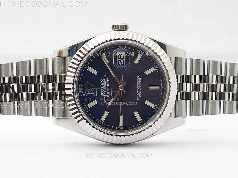 DateJust 41 126334 ZF 1:1 Best Edition 904L Steel Blue Dial Stick Marker on Jubilee Bracelet A2824