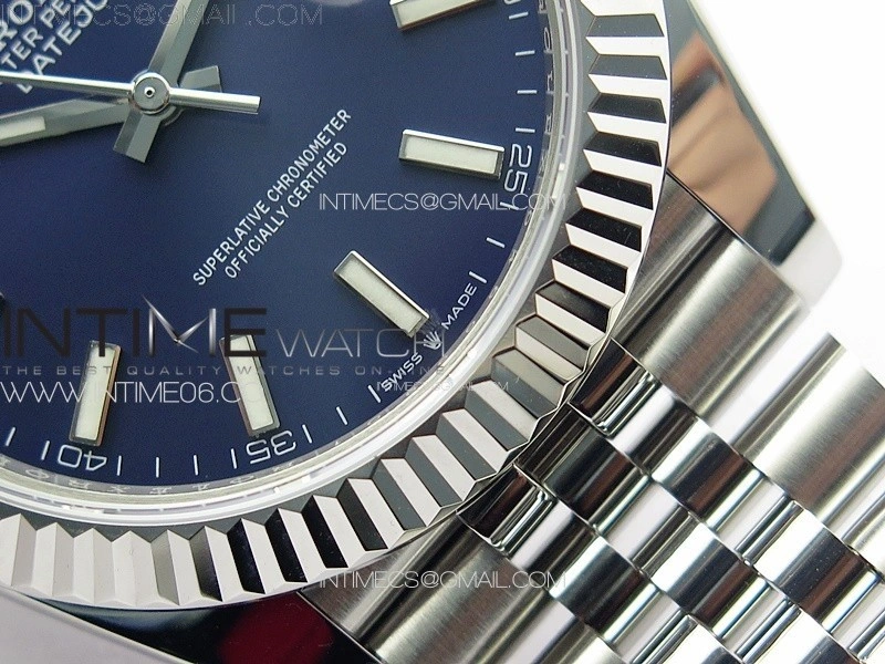 DateJust 41 126334 ZF 1:1 Best Edition 904L Steel Blue Dial Stick Marker on Jubilee Bracelet A2824