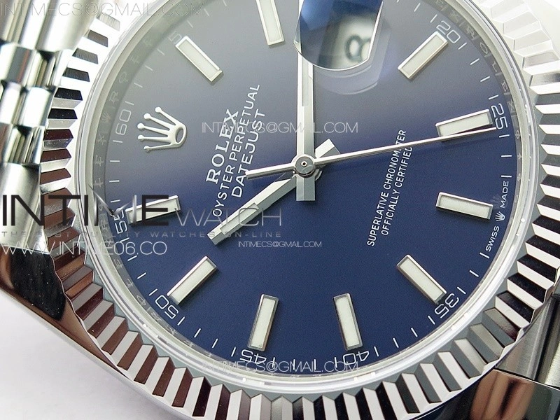 DateJust 41 126334 ZF 1:1 Best Edition 904L Steel Blue Dial Stick Marker on Jubilee Bracelet A2824