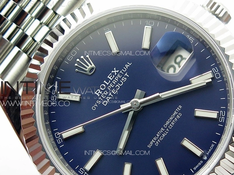 DateJust 41 126334 ZF 1:1 Best Edition 904L Steel Blue Dial Stick Marker on Jubilee Bracelet A2824