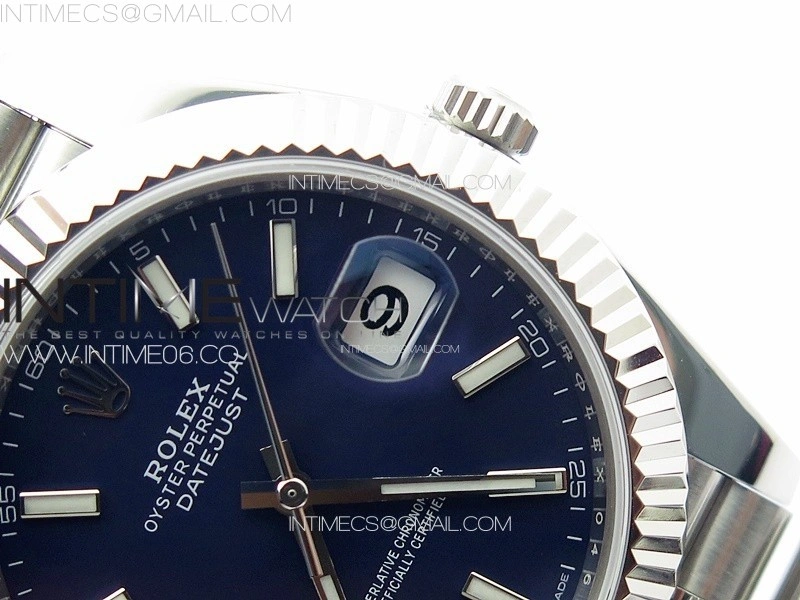 DateJust 41 126334 ZF 1:1 Best Edition 904L Steel Blue Dial Stick Marker on Jubilee Bracelet A2824