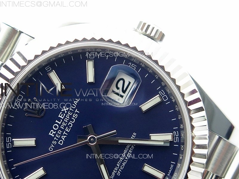 DateJust 41 126334 ZF 1:1 Best Edition 904L Steel Blue Dial Stick Marker on Jubilee Bracelet A2824