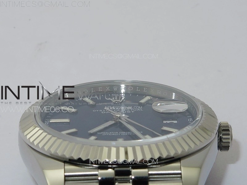 DateJust 41 126334 ZF 1:1 Best Edition 904L Steel Blue Dial Stick Marker on Jubilee Bracelet A2824