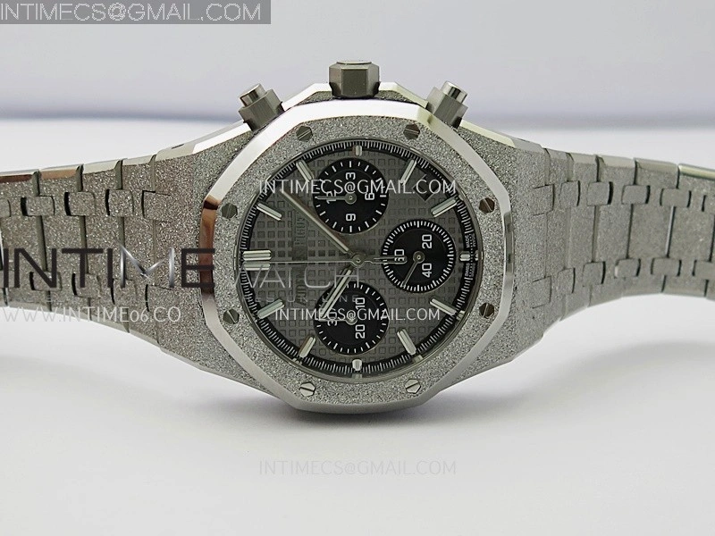 Royal Oak Chrono 26240 Frosted SS APSF 1:1 Best Edition Gray Black Dial On Bracelet SA4401 Super Clone