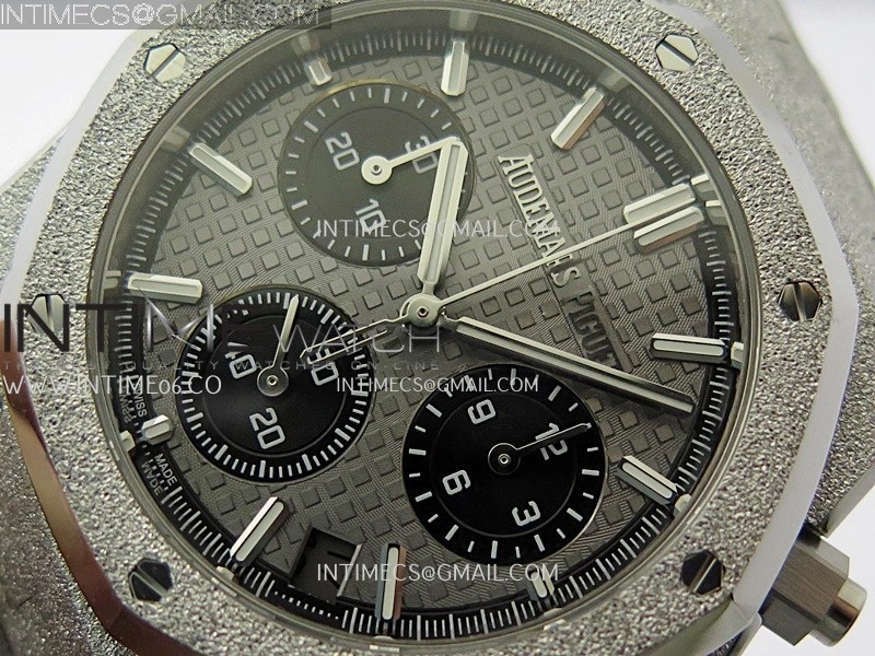 Royal Oak Chrono 26240 Frosted SS APSF 1:1 Best Edition Gray Black Dial On Bracelet SA4401 Super Clone
