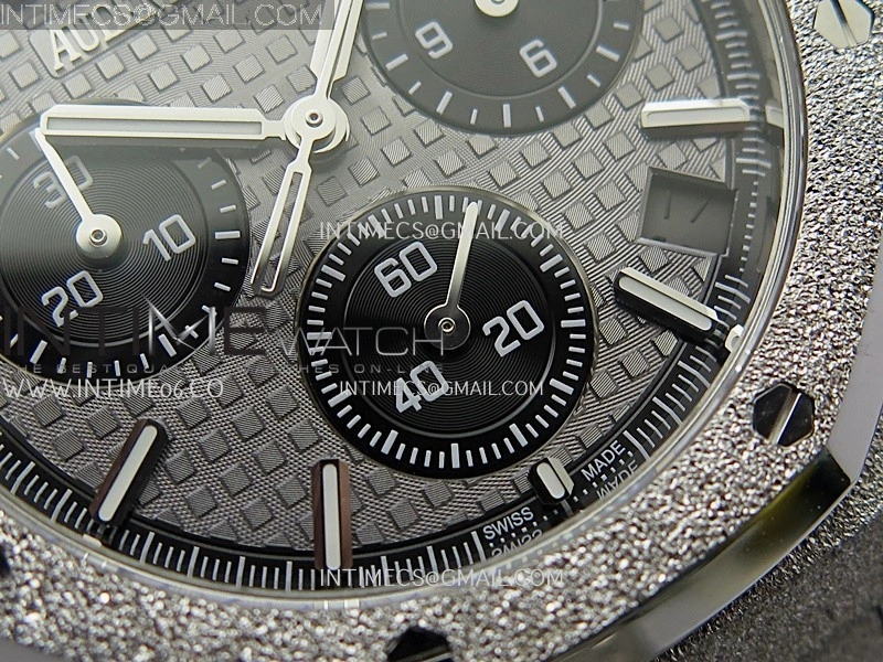 Royal Oak Chrono 26240 Frosted SS APSF 1:1 Best Edition Gray Black Dial On Bracelet SA4401 Super Clone