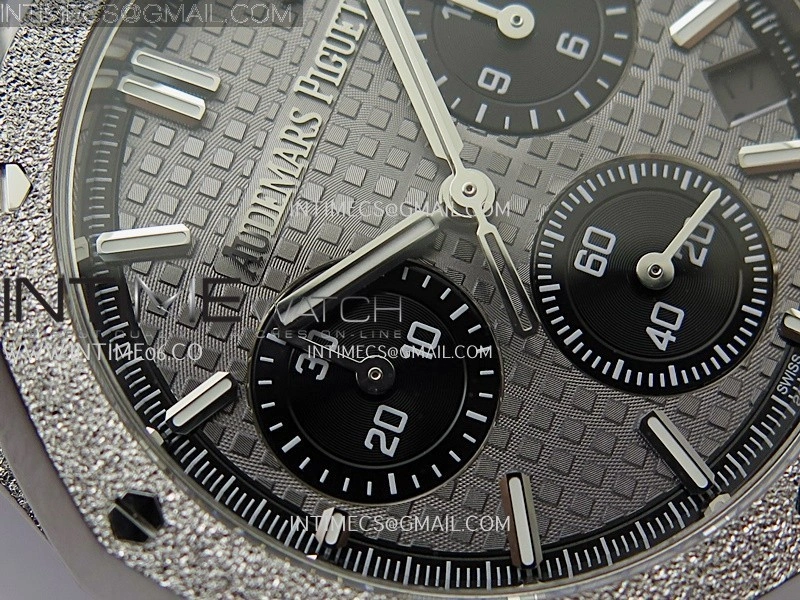 Royal Oak Chrono 26240 Frosted SS APSF 1:1 Best Edition Gray Black Dial On Bracelet SA4401 Super Clone