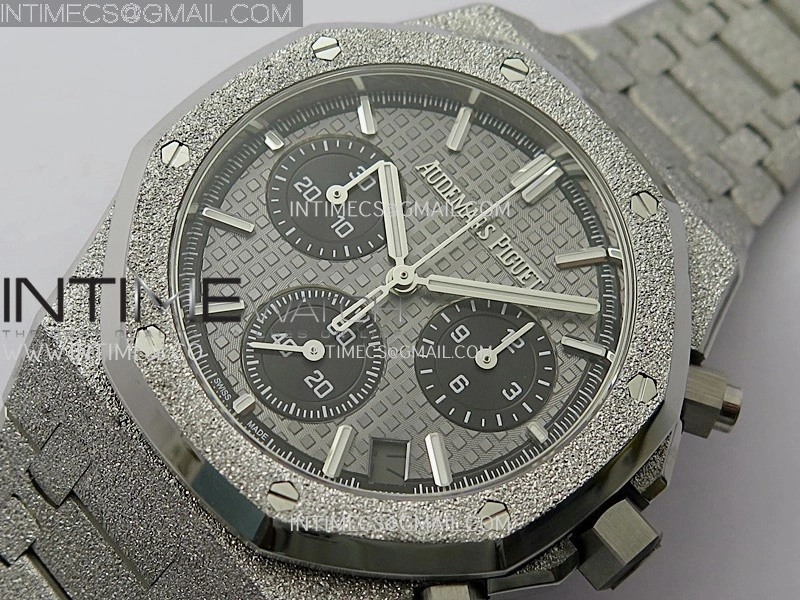 Royal Oak Chrono 26240 Frosted SS APSF 1:1 Best Edition Gray Black Dial On Bracelet SA4401 Super Clone