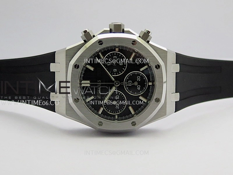 Royal Oak Chrono 26240 SS V2 DDF 1:1 Best Edition Black Dial On Black Rubber Strap Super Clone DD4401