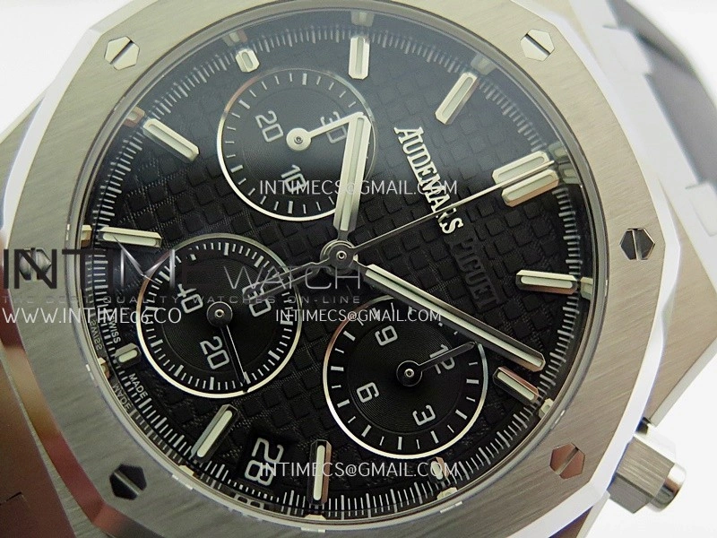 Royal Oak Chrono 26240 SS V2 DDF 1:1 Best Edition Black Dial On Black Rubber Strap Super Clone DD4401