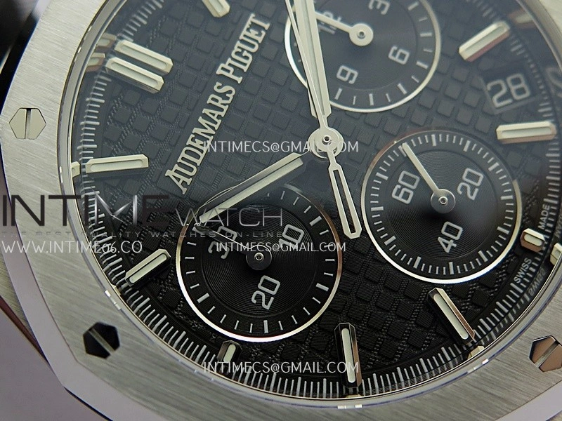 Royal Oak Chrono 26240 SS V2 DDF 1:1 Best Edition Black Dial On Black Rubber Strap Super Clone DD4401