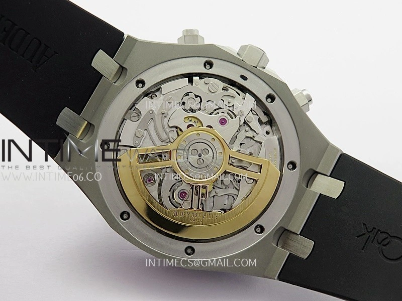 Royal Oak Chrono 26240 SS V2 DDF 1:1 Best Edition Black Dial On Black Rubber Strap Super Clone DD4401