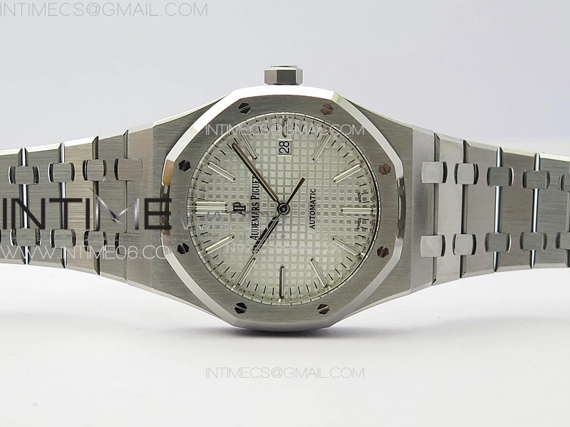 Royal Oak 41mm 15400 SS ZF 1:1 Best Edition Silver Textured Dial on SS Bracelet SA3120 Super Clone