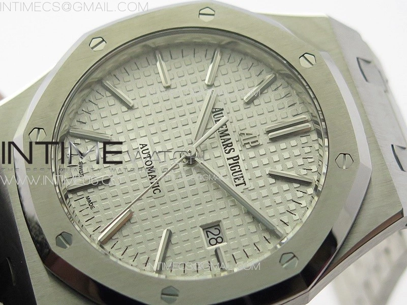 Royal Oak 41mm 15400 SS ZF 1:1 Best Edition Silver Textured Dial on SS Bracelet SA3120 Super Clone