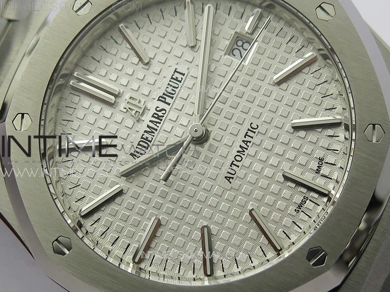 Royal Oak 41mm 15400 SS ZF 1:1 Best Edition Silver Textured Dial on SS Bracelet SA3120 Super Clone